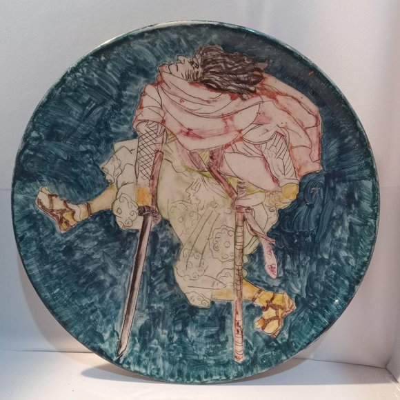 Young Samurai Hand Painted Plate - Vintage 1979 Signed- Artist L.P. Cole - Picture 9 of 15